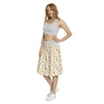 thumbnail image 3 of Women's Yellow and Brown Paisley Sunflower A-line Printed Skirt Casual Wear, 2XL, Marigold Cream, by Ambesonne, 3 of 6