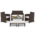 thumbnail image 6 of Gymax 6 PCS Patio Furniture Set w/ 1 Loveseat 1 Coffee Table 2 Armchairs 2 Ottomans White, 6 of 7