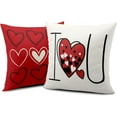 thumbnail image 2 of Valentines Day Pillow Covers 16x16 Red White Love Pillows Cases Simple Heart Pillow Covers Valentines Day Decor for Indoors Couch Bed Living Room in 2 Pcs, 2 of 6