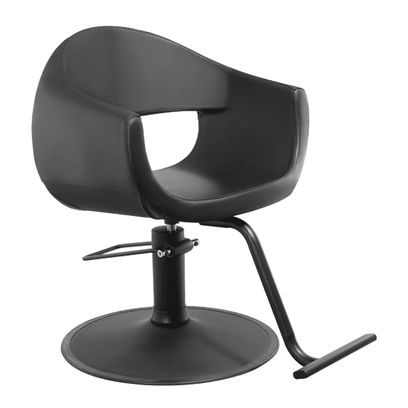 Salon Styling Chair MILLA Black Seat Black Base, Beauty Salon Barbershop Hair Studio Professional Furniture and Equipment