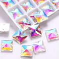 thumbnail image 4 of EOEMY Craft Diy Crystal Sew On Flatback Square Rhinestones Diamante Gem Cut Glass Bead-Clear-25Pcs 12X12mm, 4 of 9