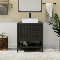 Eclife 30" Freestanding Bathroom Vanity Set with Vessel Sink, Faucet and Drain