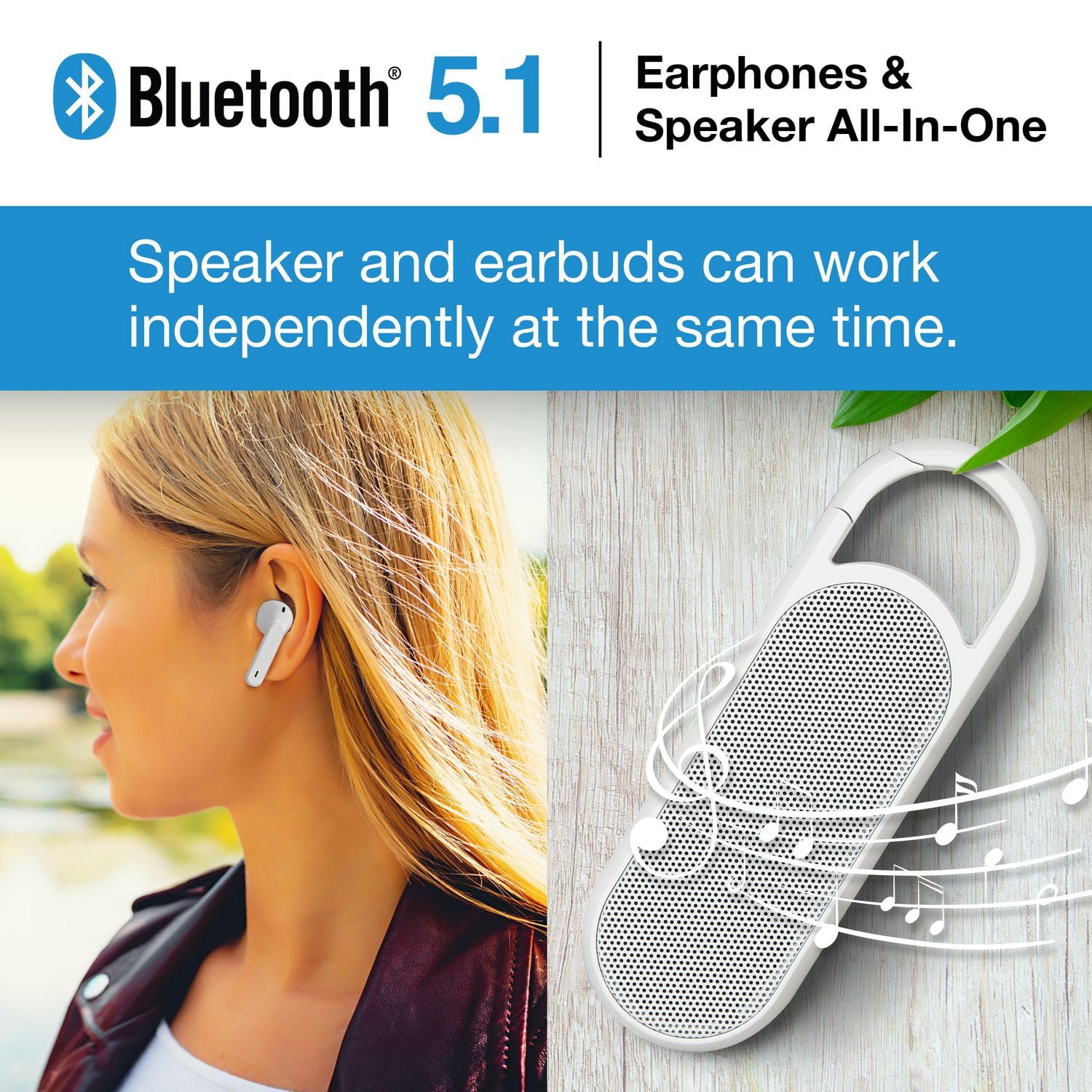 Haut-parleur sans fil Duo tout-en-1 d'Acoustic Research / Écouteurs TWS et étui de chargement