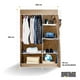 thumbnail image 3 of Closet Armable Ropero Pequeño de 2 Secciones Largo 105cm Marron 165*105*45cm Marthing Ropero Multifuncional Gran Capacidad para Mudanzas y Espacios Temporales Armario Portatil Facil de Armar, 3 of 11