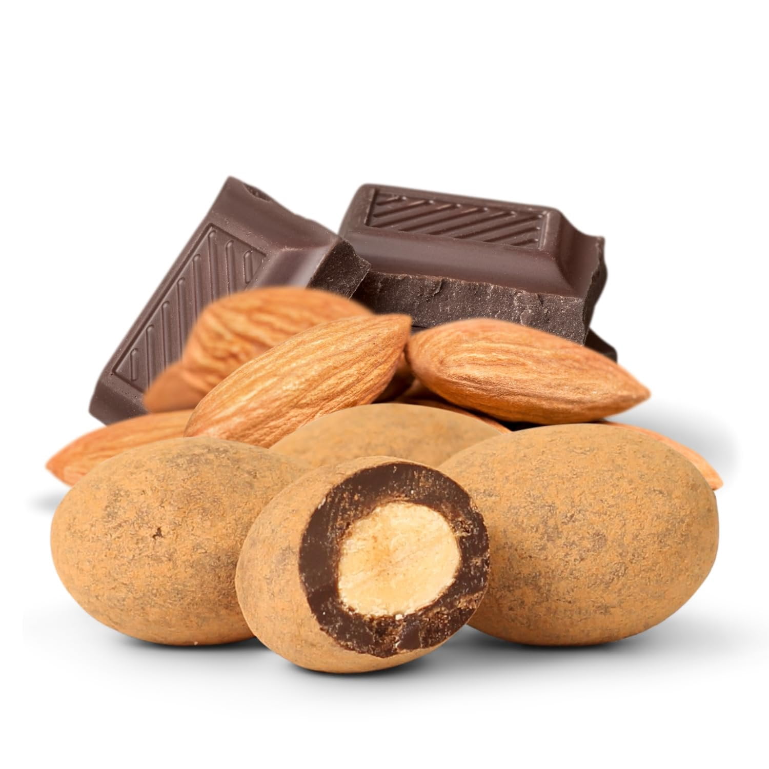 Dark Chocolate Cocoa Dusted Almonds by It's Delish, 10 Lbs Bulk Bag  Choc CoveredAlmond