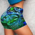 thumbnail image 4 of Balery Colorful Stained Glass Crocodile Pantalones cortos de entrenamiento estampados para mujer, sin costuras, ajustados, para gimnasio, yoga, correr, deportes, ejercicio activo, fitness.-XX-Large, 4 of 8