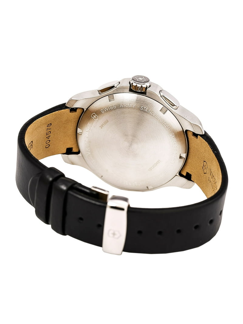 241552 Men's Classic Officer's Black Dial Black Strap Chronograph