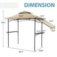 thumbnail image 2 of JOIVI 8' x 5' Outdoor Grill Gazebo with Vented Top, Double Tier BBQ Canopy Gazebo with Side Awning, Beige, 2 of 9