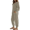 thumbnail image 6 of Weardear Jumpsuits for Women Dressy Casual Long Sleeve V Neck Oversized Rompers Baggy Overalls Lounge Pajamas Onesie Jumper, 6 of 7