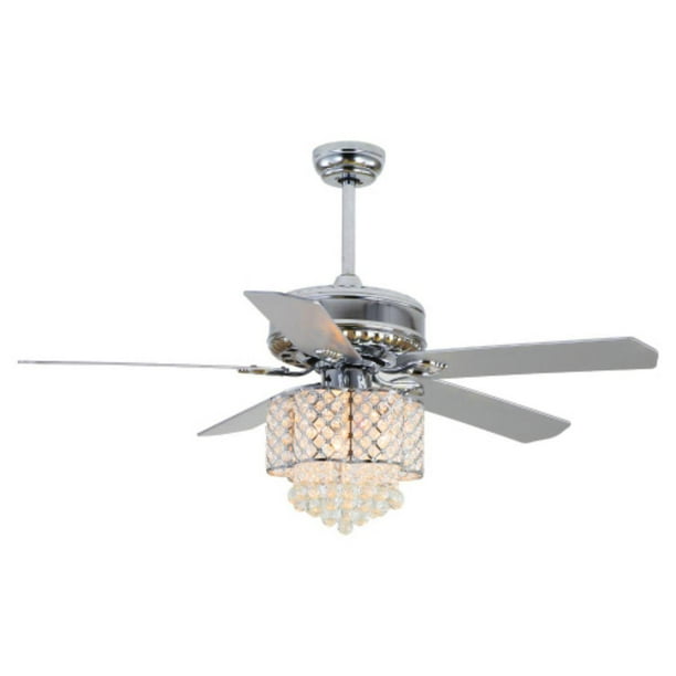 52 Crystal Led Chrome Ceiling Fan Light Fixture Gorgeous 5 Reverse Wood Blades Modern Chandelier With Remote Control Decoration Home Living Room Com 52 Crystal Led Chrome Ceiling Fan, Tight Ceiling Fan