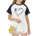 thumbnail image 6 of hengsof Children and Girls Clothing Love Printed Short Sleeve Round Neck Tops Color Block Tops, 6 of 8