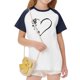 thumbnail image 5 of Blusas y camisas de manga corta con cuello redondo para niños y niñas, blusa de manga corta con estampado de cuello redondo, 5 of 7