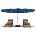 thumbnail image 2 of Kicctian 15FT Double-Sided Patio Umbrella with Solar LED Lights & Base, Extra Large Rectangle Market Umbrella Outdoor,  UV & Fade-Resistant, Ideal for Deck, Pool, Backyard, Garden, Navy Blue, 2 of 9