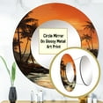 thumbnail image 3 of Designart "Sunset Tranquility In Tropical Twilight" Palms & Palm Trees Rund Mirror For Wall Decor - Large Orange Round Printed Mirror -Traditional Round Living Room Mirror - 23" x 23", 3 of 6