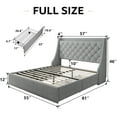 thumbnail image 3 of Virans Full Bed Frame with 4 Storage Drawers, Upholstered Platform Bed Frame with Type-C & USB Ports, Wingback Storage Headboard,Light Gray, 3 of 8