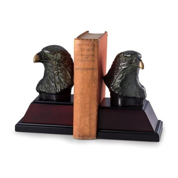Bey Berk Cast Metal Bronze Finish Eagle Head Bookends