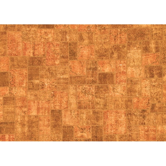 Ahgly Company Indoor Rectangle Patchwork Orange Transitional Area Rugs, 3' x 5'