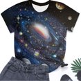 thumbnail image 4 of LUOGENLI T-shirts pour Femmes Col Rond Étoile Mode Décontractée Imprimé Manches Courtes T-shirts Graphiques Vêtements d'Été Bleu TTTG, 4 of 4