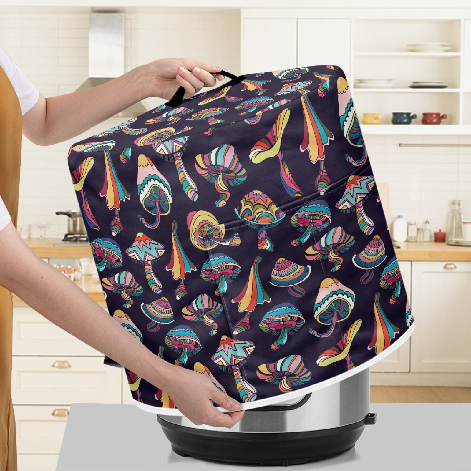 Xoenoiee Boho Mushroom Pattern Kitchen Appliance Dust Cover with