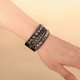 thumbnail image 3 of Punk Goth Studded Spike Rivet Buckle Wristband Cuff Bangle 80s Cool Rock Style Adjustable Party Favors Accessories Jewelry, 3 of 5