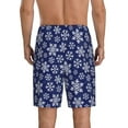 thumbnail image 4 of Lsque Snowflakes On Dark Blue Mens Sleep Pajama Shorts,Short Pajama Pants, Cotton Ultra-Soft Knit-X-Large, 4 of 9