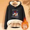 thumbnail image 2 of Lovskoo Christmas Sweatshirts for Women Fall Winter Fleece Thick Warm Plush Solid Pocket Long Sleeve Tops Hooded Sweatshirt Black, 2 of 3