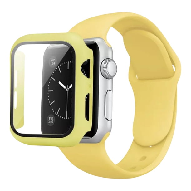 Correa para Apple Watch de 41mm de Silicón + Case Protector de pantalla con Cristal Templado. Mamá Pulpo Silicón con case