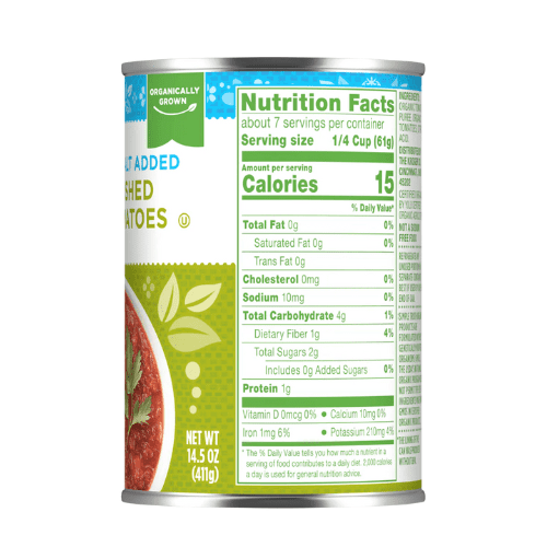 Simple Truth Organic No Salt Added Crushed Tomatoes, Organically Grown, 14.5 Oz,3 Pack