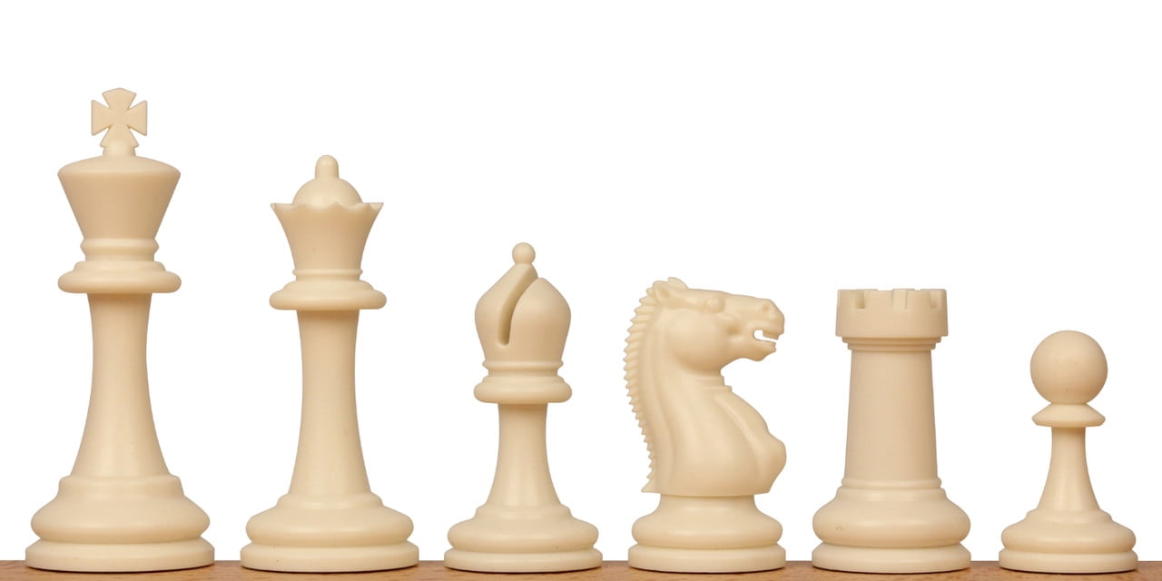 Archer's Bag Master Series Double-Weighted Plastic Chess Set - Black & Ivory Pieces - Red