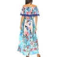 thumbnail image 2 of Sakkas Tara Women's Long Maxi Boho Off Shoulder Summer Casual Dress Floral Print - TLB256-Blue - One Size Regular, 2 of 5