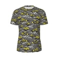 thumbnail image 5 of Wukai Modern Yellow Excavator Print Men's Short-Sleeved Mesh T-Shirt,Quick-Dry Short Sleeve Workout T-Shirt-Small, 5 of 8