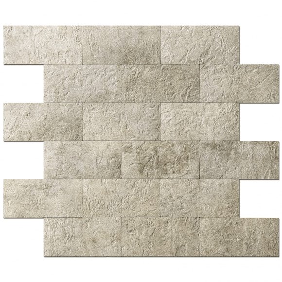 Art3d Lot de 10 Carreaux Muraux Autocollants pour Dosseret, Carreaux Adhésifs pour Cuisine Salle de Bain Cheminée Meuble-Lavabo en Pierre Beige