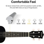 Donner Beginner Ukulele Kit Kid Adult Pro Ukulele Bundle 21, Gift for Christmas, Rainbow Series-Black Color DUS-10D
