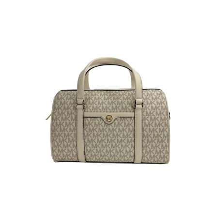 Michael Kors Jet Set Travel Medium Duffle Satchel Light Cream MK