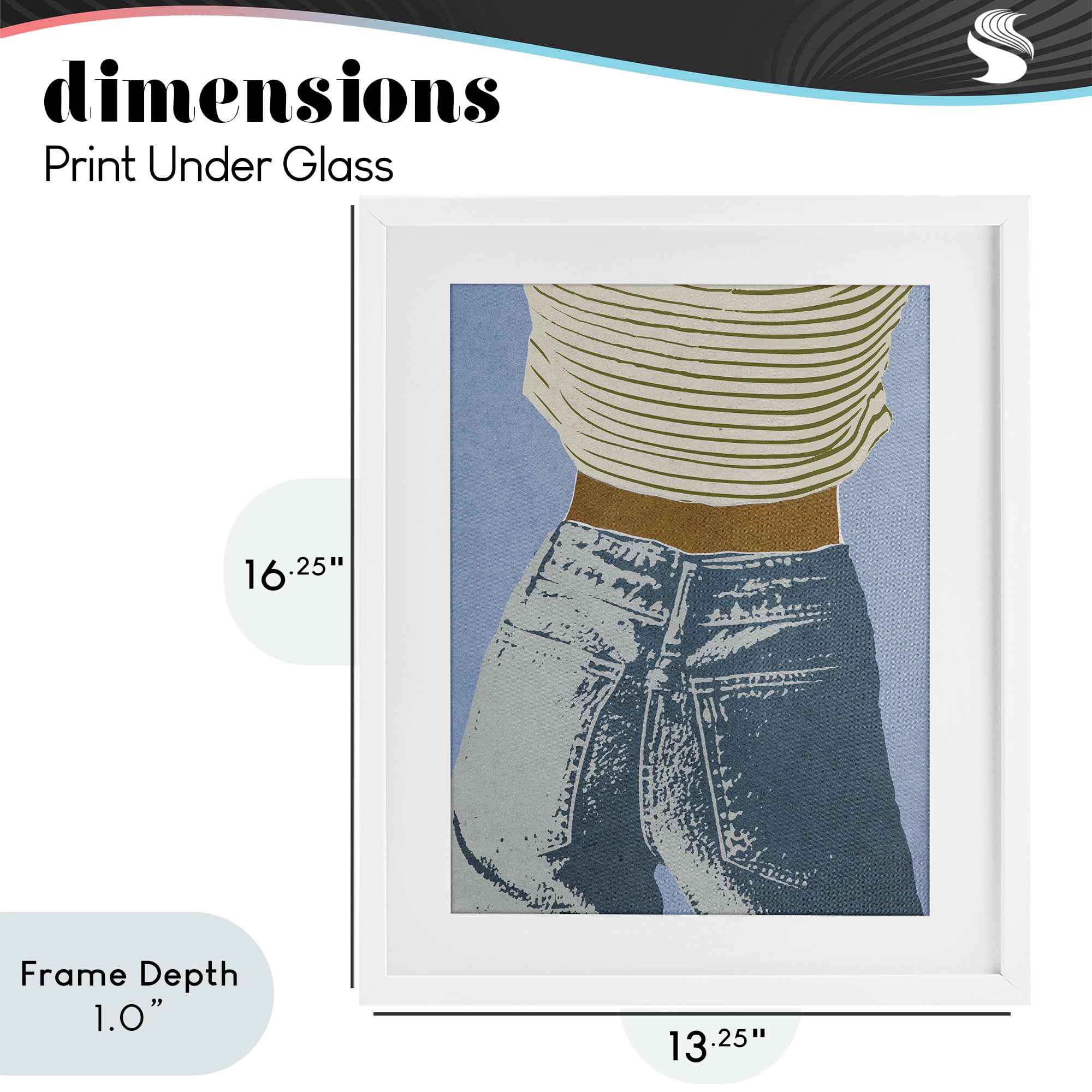Stupell Industries Vintage Jeans & Tee White Framed Print Under Glass, design by Victoria Barnes