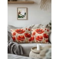 thumbnail image 3 of Waterproof Outdoor Throw Pillows with Inserts 18"x18", Red Spring Floral Soft Decorative Pillowcases for Couch Bedroom, Summer Botanical Watercolor Vintage Pillow Covers for Sofa Living Room, 3 of 8