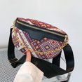 thumbnail image 4 of Bolso de pecho para mujer, riñonera étnica nacional, Bolso mensajero de moda (rojo), 4 of 9
