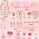 thumbnail image 2 of Kit de 6 llaveros DIY para hacer llaveros con cuentas de madera rosa para San Valentín, dijes románticos de rosas y flores, barra para llaveros al por mayor., 2 of 5