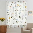thumbnail image 3 of Spring Floral Sheer Curtains 63 Inches Long, Watercolor Summer Elegant Botanical Light Filering Curtains, Breathable Simi Curtain Privacy Drapes for Living Room Bedroom Lightweight Window Treatment, 3 of 9