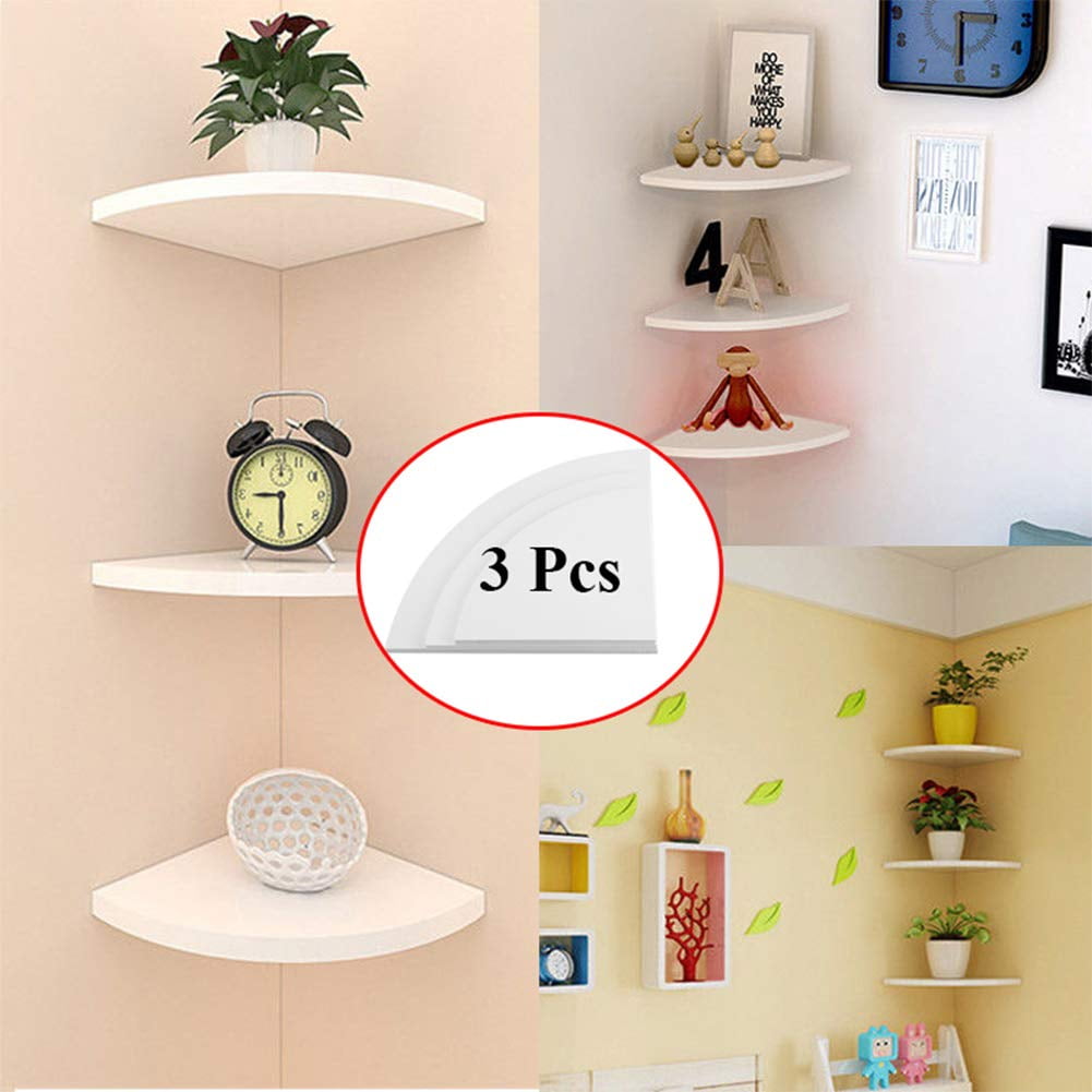 3PCS Picture Frames Floating Shelves Wall Mounted Decorative Wood Shelf For Home 