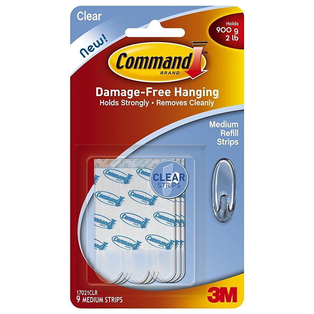 Command Strips 17021CLR Clear Medium Command Refill Strips 9 Count