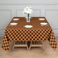 thumbnail image 3 of Orange and Black Checkered Pattern Square Tablecloth,Waterproof Square Table Cover,Wipeable Spillproof Washable Table Cover for Home Kitchen Party Decor 52"x52"(132x132cm), 3 of 6