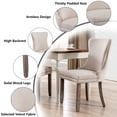 thumbnail image 4 of MIKIBAMA Set of 2 Beige Tufted Velvet Dining Chairs Solid Wood Frame for Dining Room, 4 of 9
