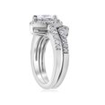 thumbnail image 2 of 1 1/4ct Pear Shape Lab Grown Diamond Halo Wedding Engagement Set 14K White Gold, 2 of 3