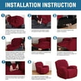 thumbnail image 6 of PrimeBeau Non-Slip Solid Print Jacquard Recliner Slipcovers - Wine, 6 of 8