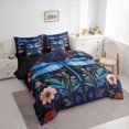 thumbnail image 3 of Feelyou Cartoon Dragonfly Bedding Comforter Set 7pcs, Mandala Flower Queen Bedding Sets, 3 of 8