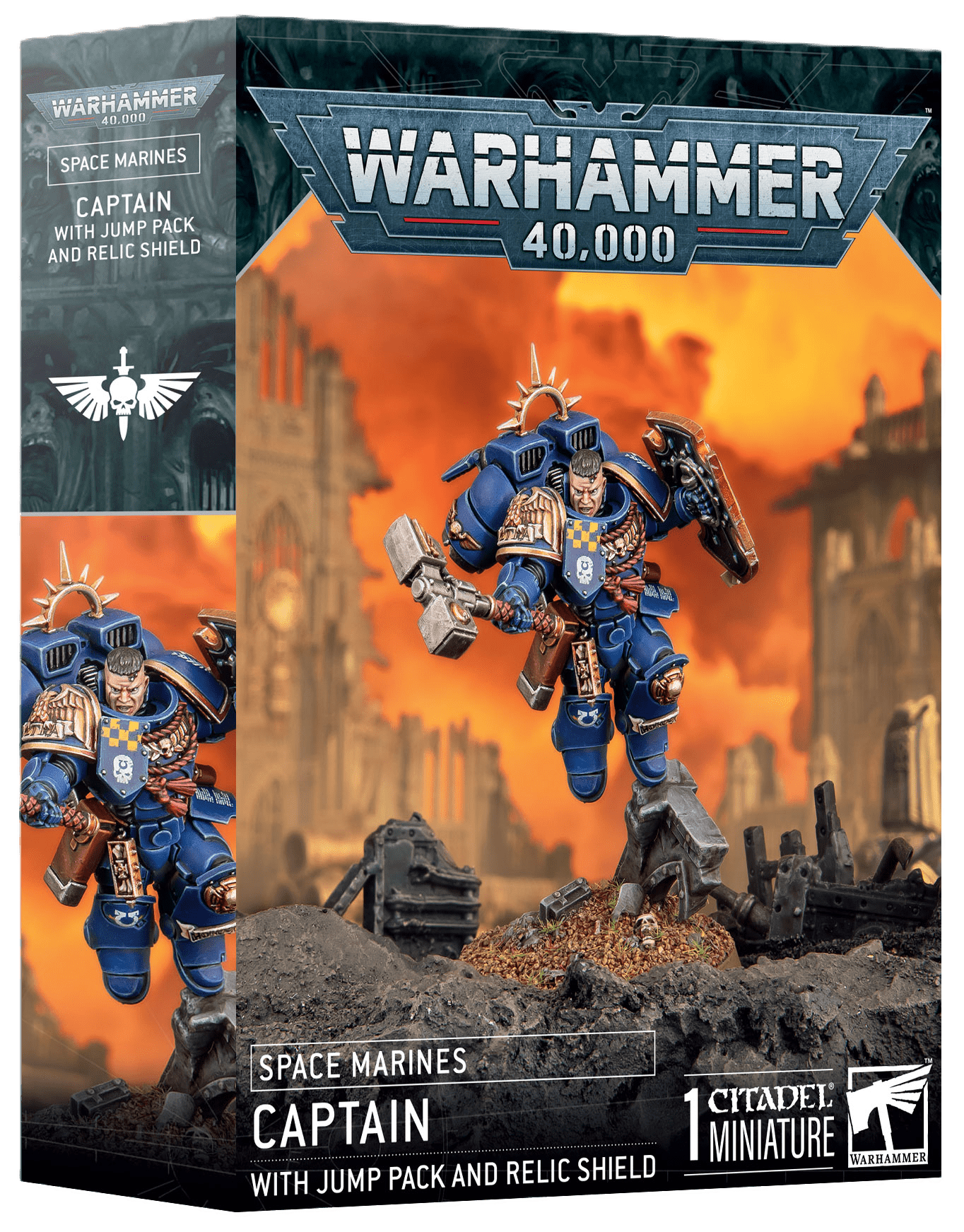 Warhammer 40,000: Space Marines Captain with Jump Back and Relic Shield