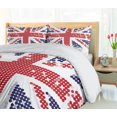 thumbnail image 5 of Ambesonne British Duvet Cover Sets, Grunge Kingdom Flag, 2-Queen, White Red Indigo, 5 of 7