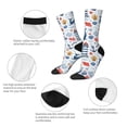 thumbnail image 3 of KLL Watercolor Nautical Print Cool Socks Men's Women's Crew Socks Funny Crazy Novelty Stockings, 3 of 6