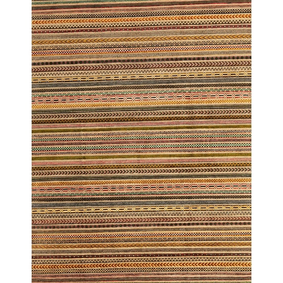 Ahgly Company Indoor Rectangle Abstract Dark Sienna Brown Abstract Area Rugs, 7' x 9'